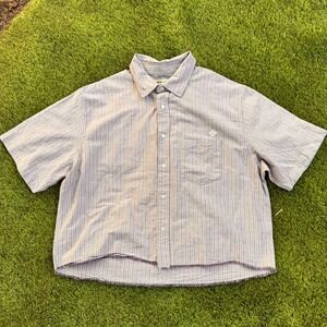 Urban Outfitters Gray Striped Casual Button Down Shirt